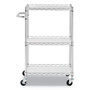 Alera Three-Shelf Wire Cart with Liners, Metal, 3 Shelves, 450 lb Capacity, 24" x 16" x 39", Silver (ALESW322416SR) View Product Image