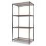 Alera Wire Shelving Starter Kit, Four-Shelf, 36w x 24d x 72h, Black Anthracite