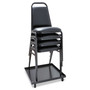 Alera Padded Steel Stacking Chair, Supports Up to 250 lb, 18.5" Seat Height, Black Seat, Black Back, Black Base, 4/Carton