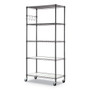 Alera 5-Shelf Wire Shelving Kit with Casters and Shelf Liners, 36w x 18d x 72h, Black Anthracite (ALESW653618BA) View Product Image