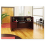 Alera Valencia Series Reception Desk with Transaction Counter, 71" x 35.5" x 29.5" to 42.5", Mahogany (ALEVA327236MY) View Product Image