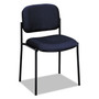 HON VL606 Stacking Guest Chair without Arms, Fabric Upholstery, 21.25" x 21" x 32.75", Navy Seat, Navy Back, Black Base