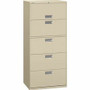 HON Brigade 600 H675 Lateral File - 67" Height x 30" Width x 18" Depth - 5 - Finish: Putty