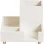 U Brands Juliet Compartment Cup, 6.25"w x 6.25"d x 4.75h", White