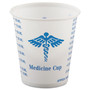 SOLO Paper Medical and Dental Graduated Cups, 3 oz, Paper, White/Blue, 100/Bag, 50 Bags/Carton