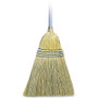 Genuine Joe Light Duty Broom - Corn Fiber Bristle - Lacquered Wood Handle - Natural