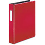 Business Source 1.5" D-Ring Binder - 1 1/2" Binder Capacity - 375 Sheet Capacity - Fastener(s): Slant D-Ring - Pocket(s): Internal - Red