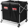 Rubbermaid Commercial Collapsible X-Cart - 220 lb Load Capacity - 35.70" Length x 24.10" Width x 34.60" Height - Stainless Steel Frame - Black