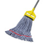 Rubbermaid Commercial Web Foot Wet Mop Head, Shrinkless, Cotton/Synthetic, Blue, Medium, 6/Carton
