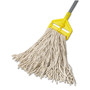 Rubbermaid Commercial Premium Cut-End Cotton Wet Mop Head, 16oz, White, 1" Orange Band, 12/Carton