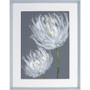 Lorell White Flower II Framed Abstract Art - 27.50" x 35.50" Frame Size - Gray, White