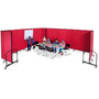 Screenflex Portable Room Dividers - 72" Height x 24.1 ft Length - Black Metal Frame - Polyester - Stone
