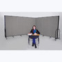 Screenflex Portable Room Dividers - 72" Height x 24.1 ft Length - Black Metal Frame - Polyester - Stone