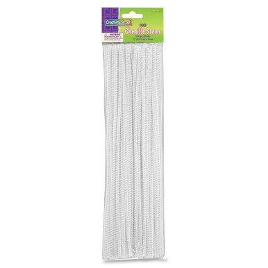 Chenille Kraft Regular Stems, 12 x 4mm, Metal Wire, POLYESTER, Assorted, 100/Pack