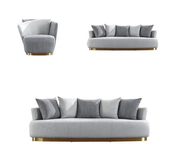 Vinessa Velvet Curved Sofa Three Seater