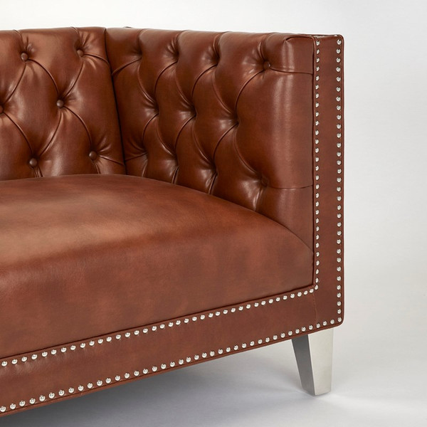 Gracia Saddle Leatherette 3 Seat Sofa