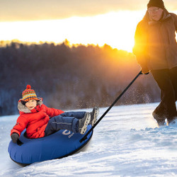 40" Inflatable Snow Sled for Kids and Adults-Blue - Color: Blue