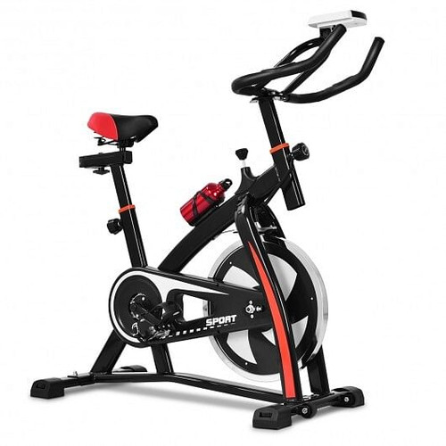 Household Adjustable Indoor Exercise Cycling Bike Trainer with Electronic Meter - Color: Black