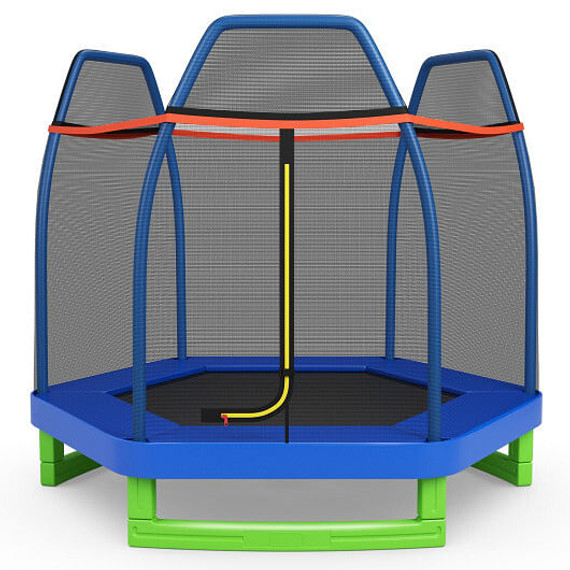 7 Feet Kids Recreational Bounce Jumper Trampoline-Blue - Color: Blue