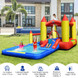 Inflatable Water Slide Castle Kids Bounce House with 480W Blower - Color: Multicolor