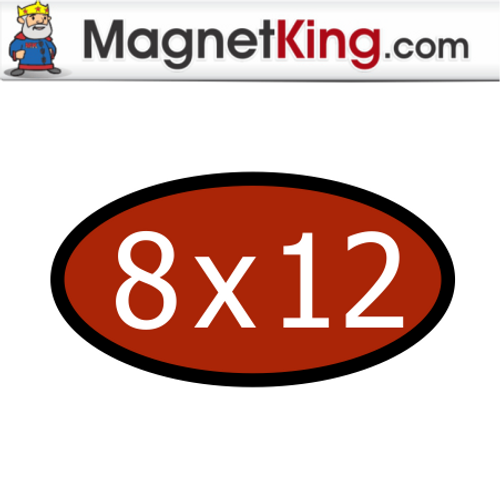 8 x 12 Oval Thick Premium Colors Glossy Magnet