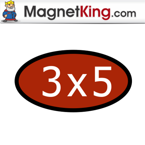3 x 5 Oval Thin Peel n Stick Adhesive Magnet
