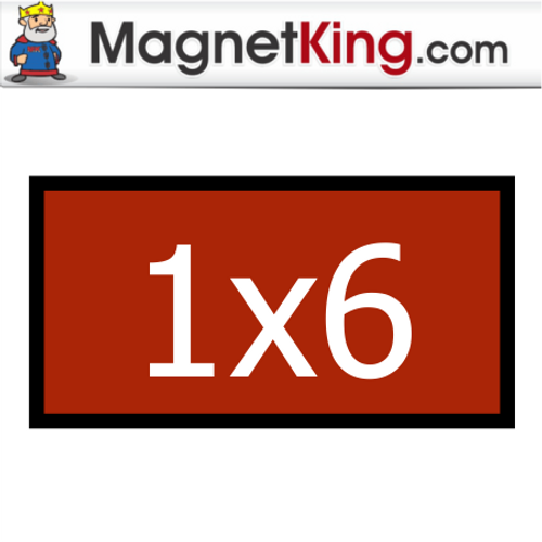 1 x 6 Rectangle Thin Glossy White Magnet