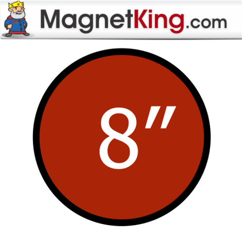 8 in. Circle Medium Glossy White Magnet