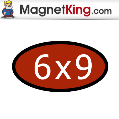 6 x 9 Oval Medium Glossy White Magnet