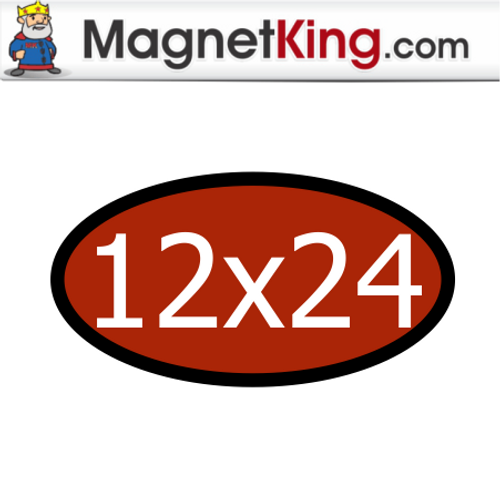 12 x 24 Oval Medium Glossy White Magnet
