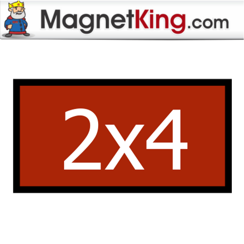 2 x 4 Rectangle Medium Matte White Magnet