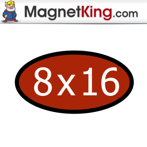 8 x 16 Oval Thick Matte White/Matte White Magnet