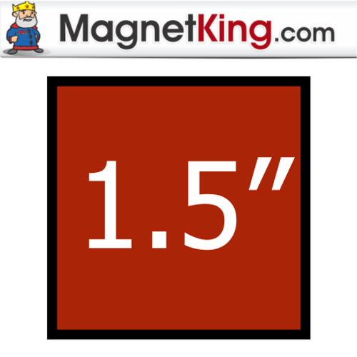 1.5 in. Square Thick Matte White/Matte White Magnet