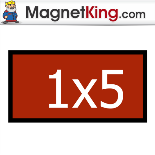 1 x 5 Rectangle Medium Standard Colors Matte Magnet