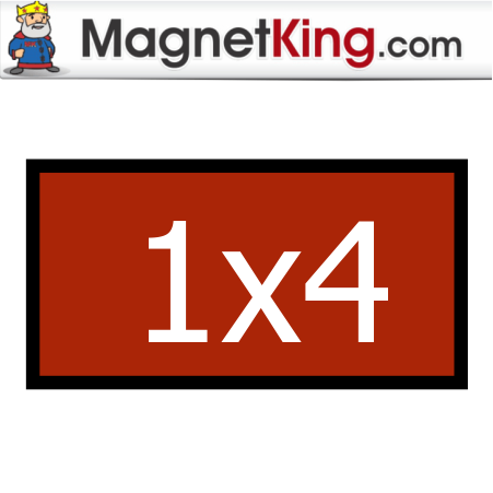 1 x 4 Rectangle Medium Premium Colors Glossy Magnet