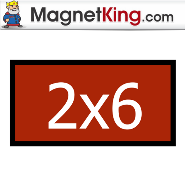 2 x 6 Rectangle Thick Premium Colors Glossy Magnet