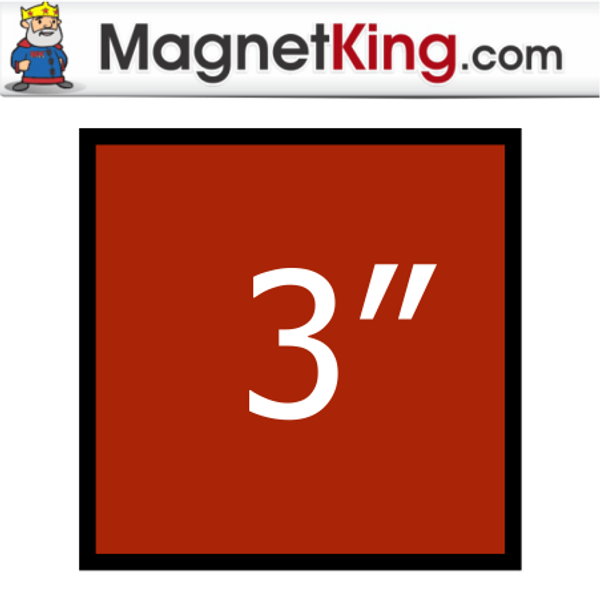 3 in. Square Medium Plain Magnet