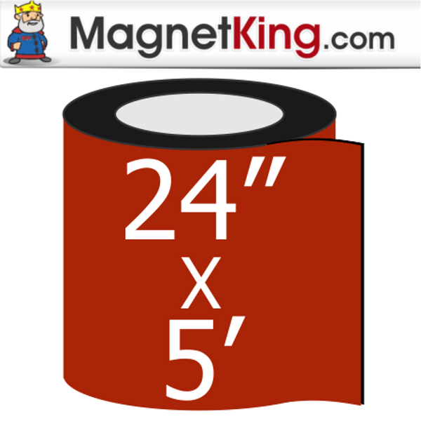 24" x 5' Roll Thin Glossy White Magnet