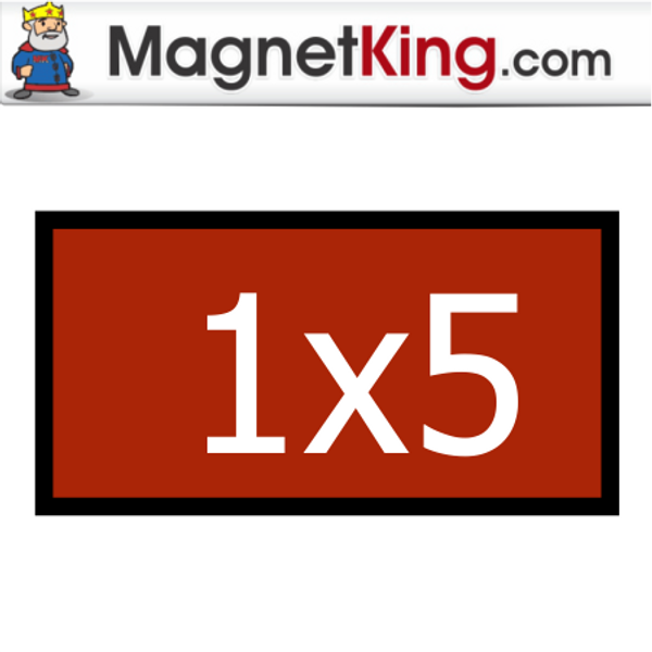1 x 5 Rectangle Medium Glossy White Magnet