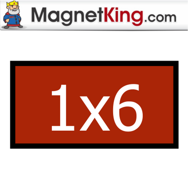 1 x 6 Rectangle Medium Glossy White Magnet
