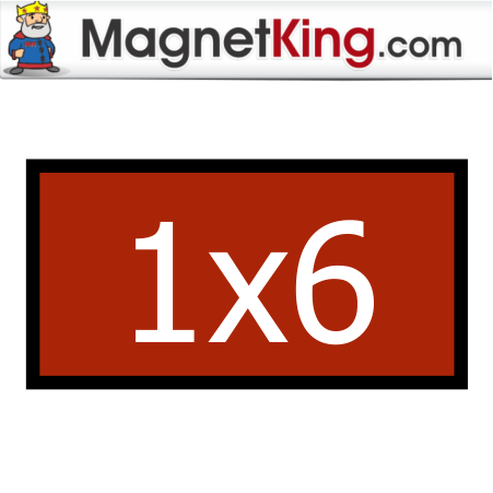 1 x 6 Rectangle Medium Glossy White Magnet