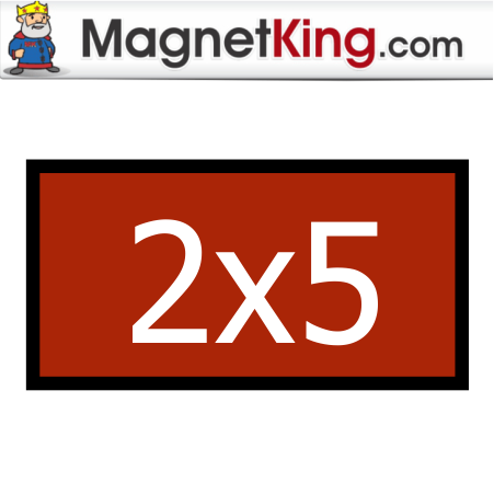 2 x 5 Rectangle Medium Glossy White Magnet