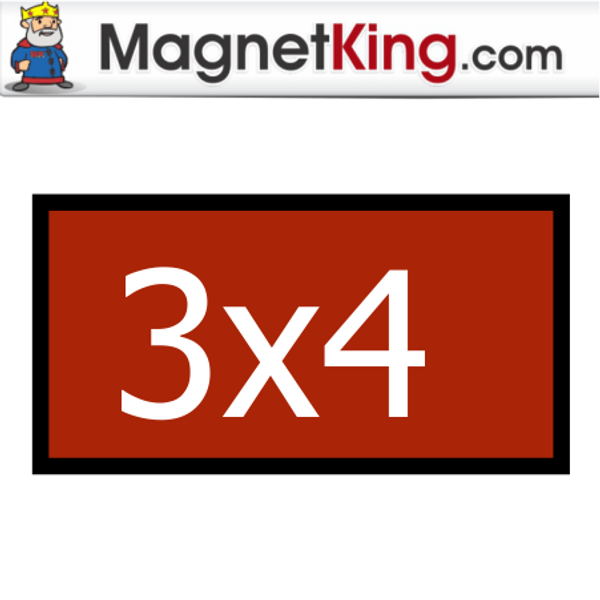 3 x 4 Rectangle Medium Glossy White Magnet