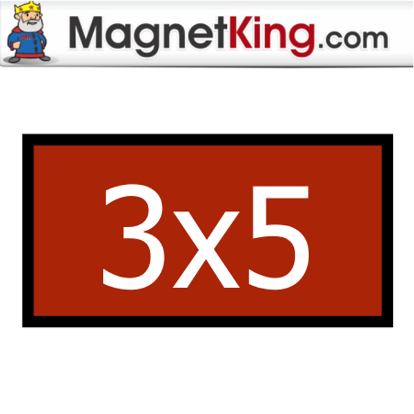 3 x 5 Rectangle Medium Glossy White Magnet