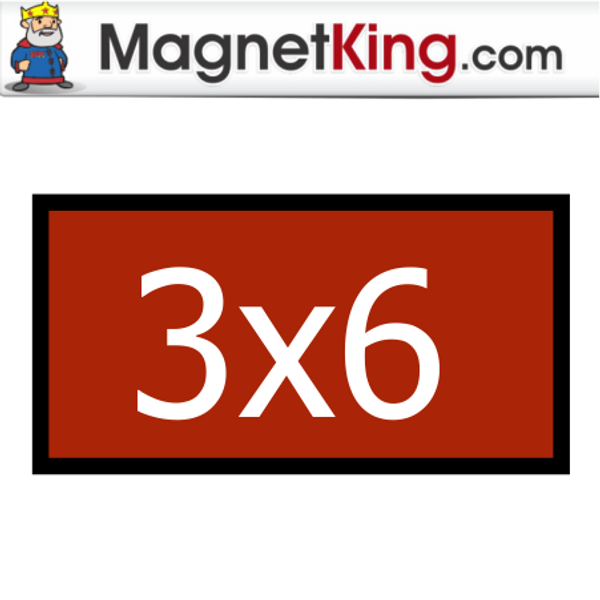 3 x 6 Rectangle Medium Glossy White Magnet