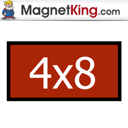 4 x 8 Rectangle Medium Glossy White Magnet