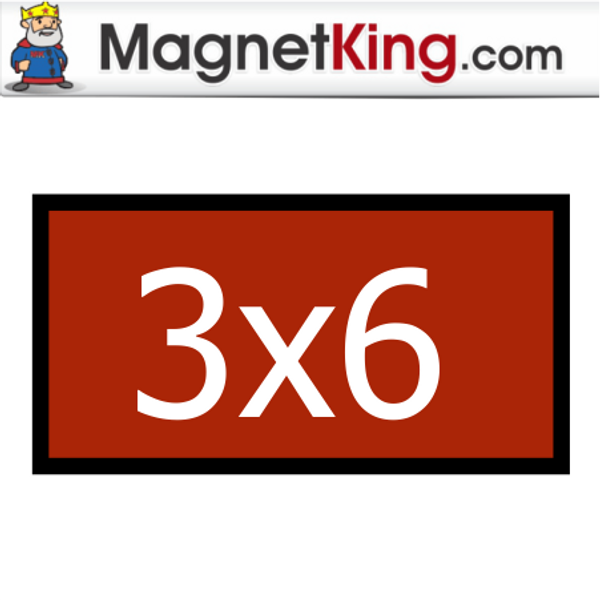 3 x 6 Rectangle Thick Glossy White Magnet