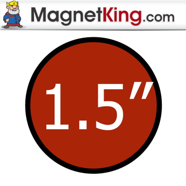 1.5 in. Circle Thin Matte White Magnet
