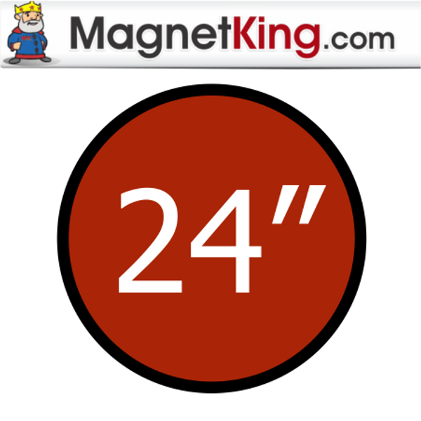 24 in. Circle Thin Matte White Magnet