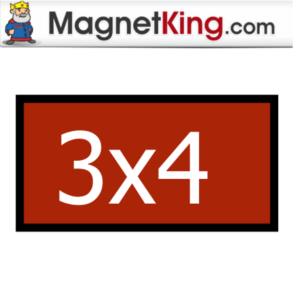 3 x 4 Rectangle Thin Matte White Magnet